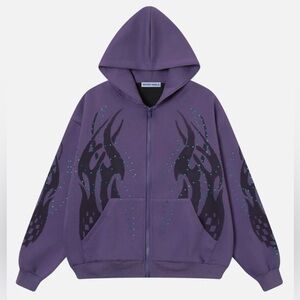 NEW WITH TAGS Aelfric Eden Calaite Flame Print Zip-Up Hoodie Size Medium